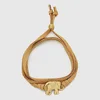 Lucky Elephant Suede Leatherette Wrap Around Bracelet