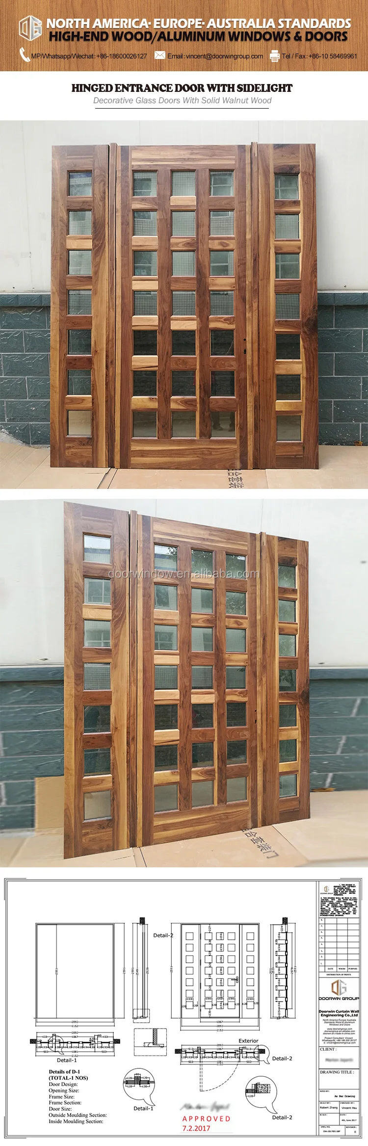 Latest design wooden doors wood door pictures yellow color panel door in alibaba