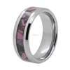 Very Nice New Pink Tree Camo Inlay Beveled Edges Tungsten Carbide Wedding Band Ring