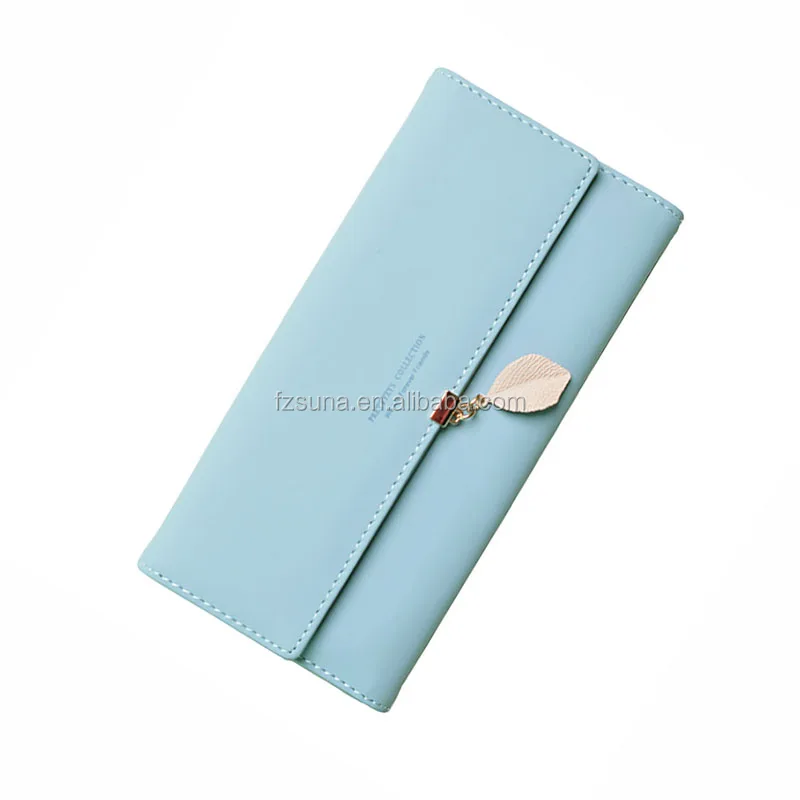 

2018 Brand Leaves Women Wallet Card Soft PU Leather Women Clutch Wallet Female Designer Coin Card Purse, 9 colors