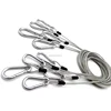 steel wire galvanized steel cable stainless coated spring steel lanyard with carabiner hook