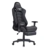 FICMAX High-back Office Desk Chair Swivel Leather PC Gaming Chair with Lumbar Massage Support and Retractable Footrest FX709-1