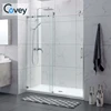 Single sliding door wet room stainless steel sliding glass door new design free standing glass frameless shower enclosures