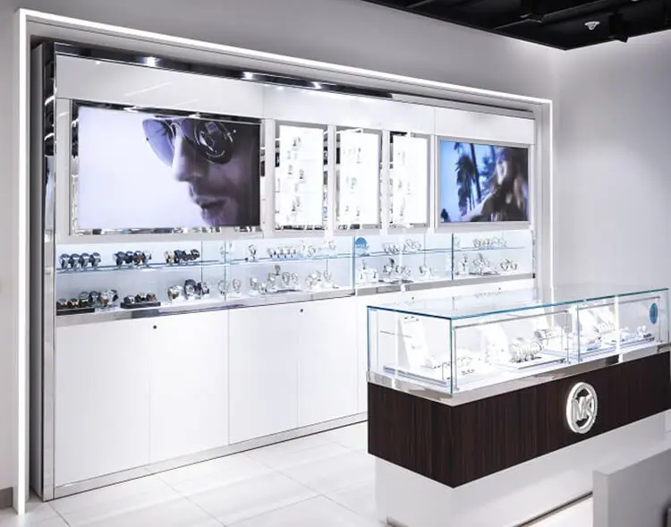 Modern Design Wood Sunglass Display Showcase For Optical Shop