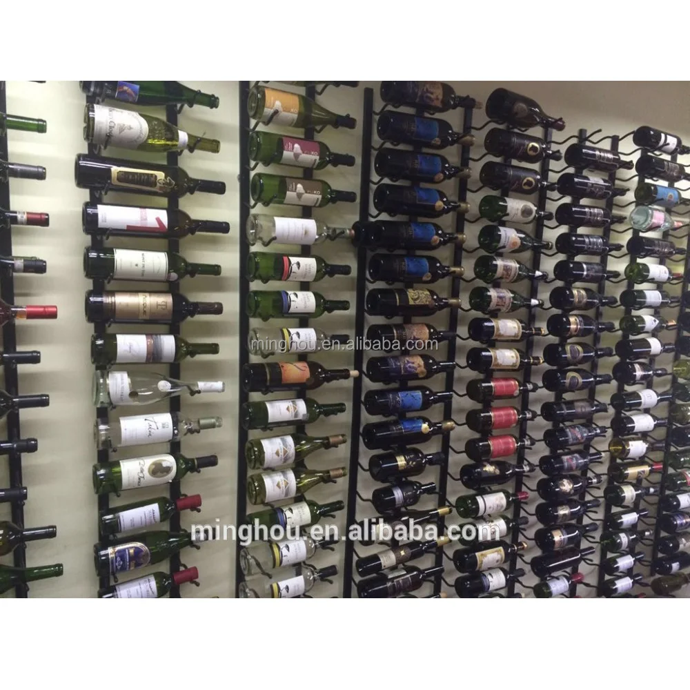 Minghou Hot Commercial Used Wall Mounted Wine Rack Metal Minghou Hot Commercial Used Wall Mounted Wine Rack Metal