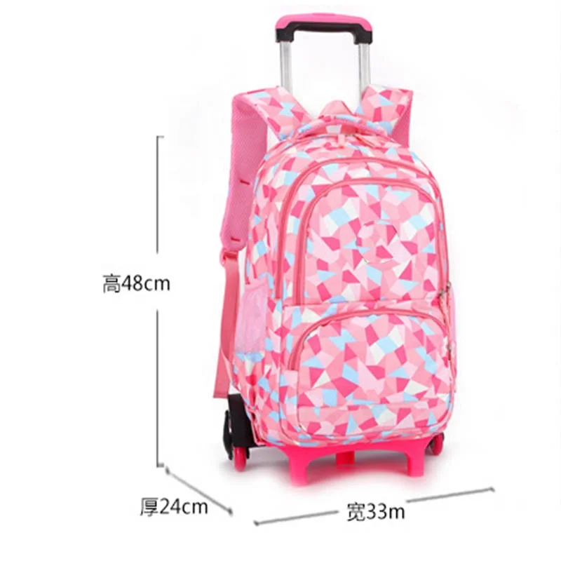 Girl Trolley School Bag Multifunctional School Bag Trolley Handle Kids