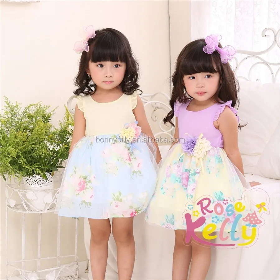 Cute Little Fly Sleeve Children Chiffon Dress Baby Tutu Dress Baby