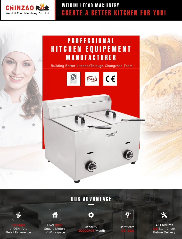 2019 Commercial Countertop Propane Lpg Gas Deep Fryer On Sale