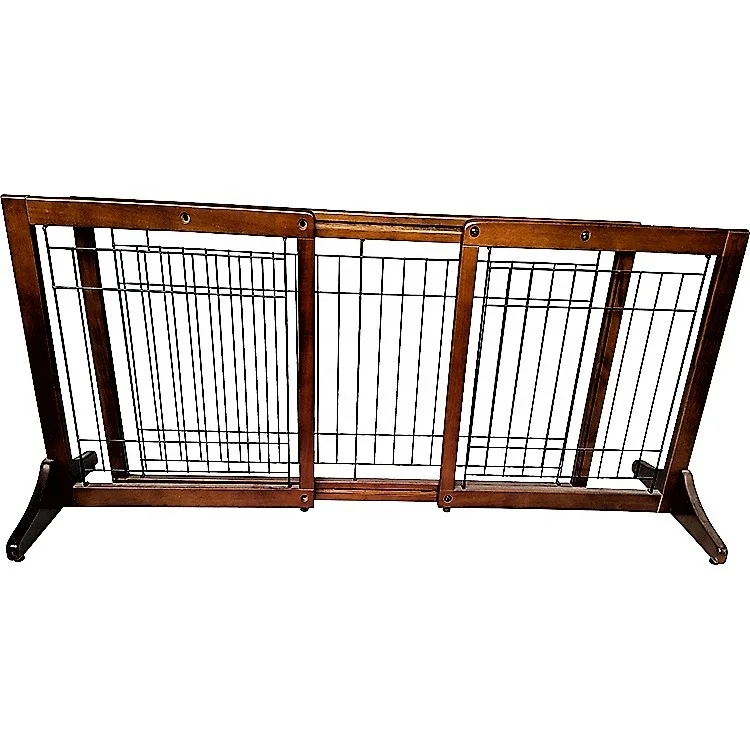 Wooden Dog Fences,Stainless Pet Training Gate,Foldable Indoor Baby Gate