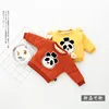 Wholesale new born baby clothes embroidered panda pattern baby boy sweater designs