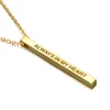 316L Stainless Steel Always in My Heart Fashion Custom Engraved Gold Name Vertical Bar Necklace