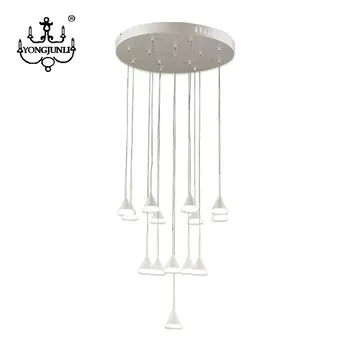 Factory Lighting Supply Modern Staircase Hotel Chandelier White