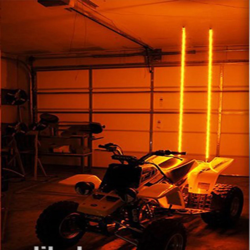 5ft LED fiber optic light LED whip antenna light flag flexible quick disconnect for Car ATV UTV Sand Motorcycle