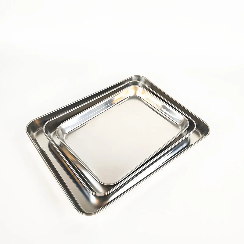 40*30cm New bulk sale rectangular flat stainless steel food serving