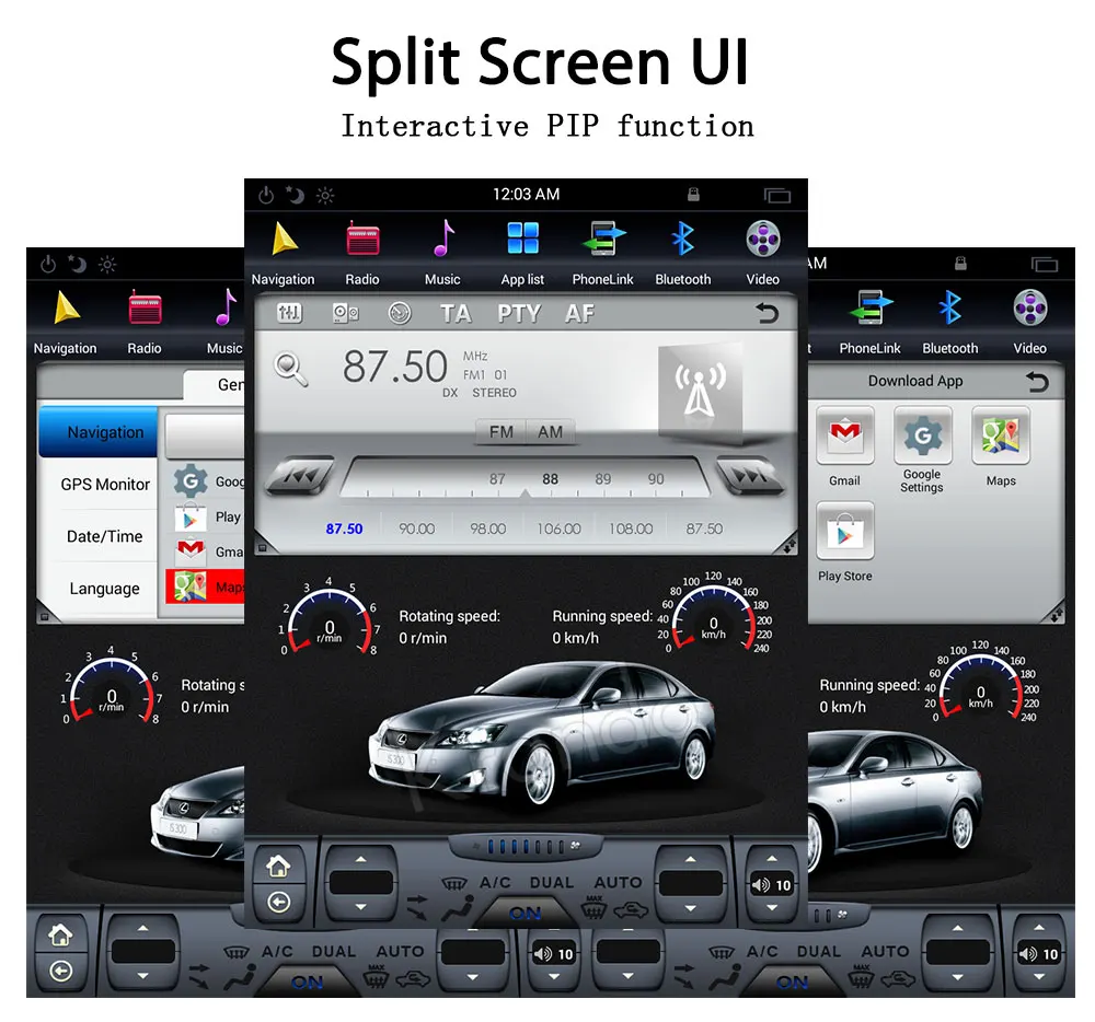 Krando Android 6.0 10.4" Tesla Car Dvd Player For Lexus