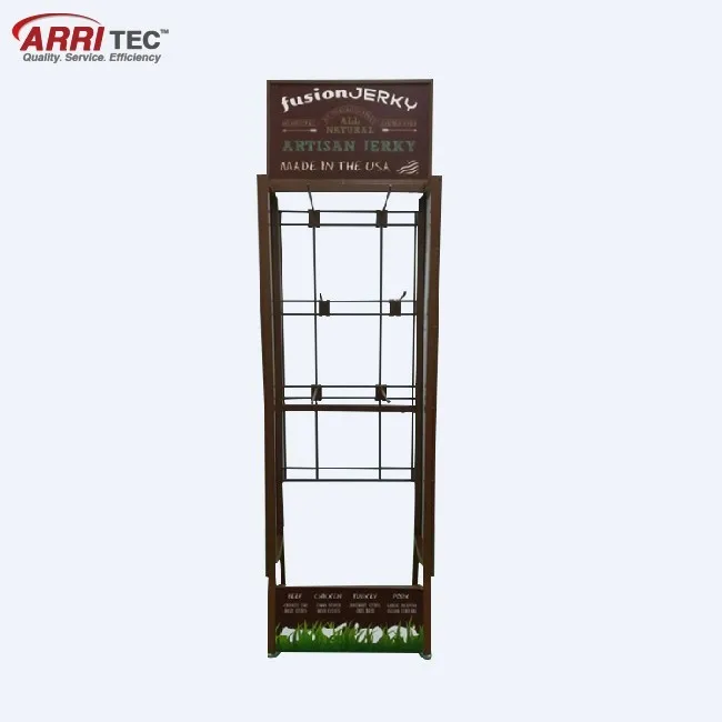 Beef Jerky Flooring Hook Metal Store Display Stand Rack For Hanging