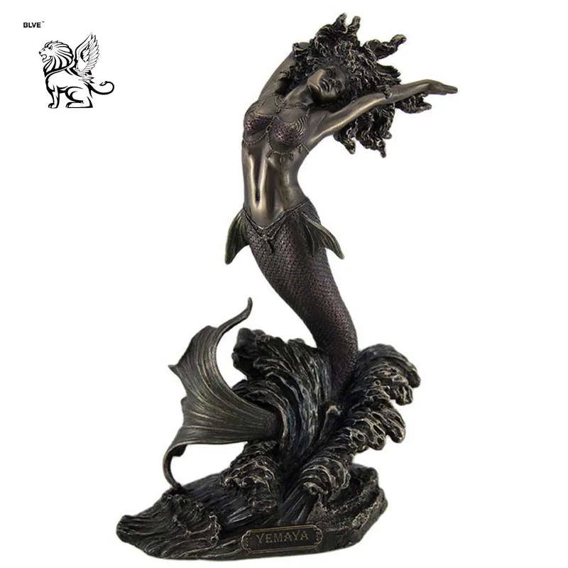 Western Style Life Size Bronze Brass Mermaid Ocean Goddess Yemaya