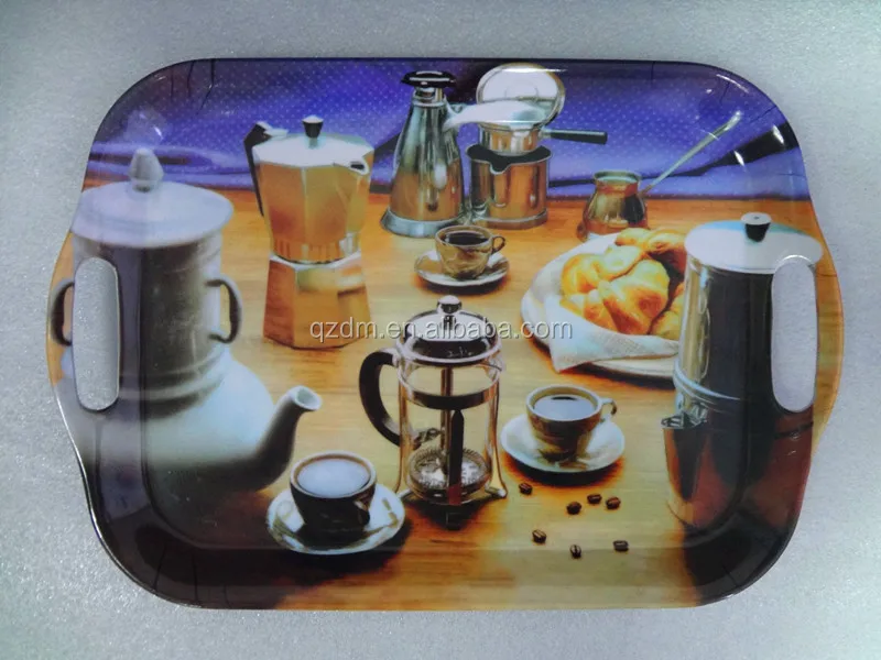 2-Handled Melamine Serving Tray For Europe Market