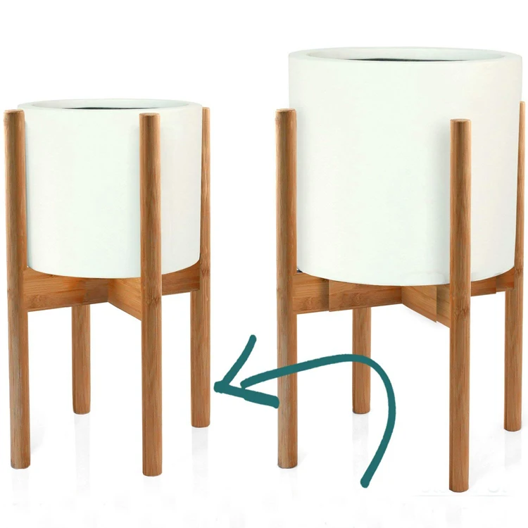 Modern Adjustable Bamboo Flower Pot Holder Plant Stand Buy Plant