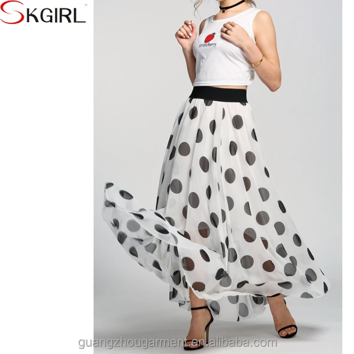 Wholesale女性夏シースルーポルカドットシフォン最新のロングスカートデザイン17 Buy 美しいデザインロングスカート 最新の ファッションデザイナーレディーススカート 最新のロングスカートのデザイン17 Product On Alibaba Com