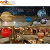 Customized hanging inflatable planet saturn balls with led light