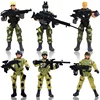 6 Pcs Action Figure Army Soldiers Toy with Weapon / Military Figures Playsets War Men SWAT Special Force