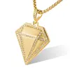Fashion Hip Hop 14K Gold Plated New Designs Unisex Necklace Diamond Shape Hip Hop Pendant
