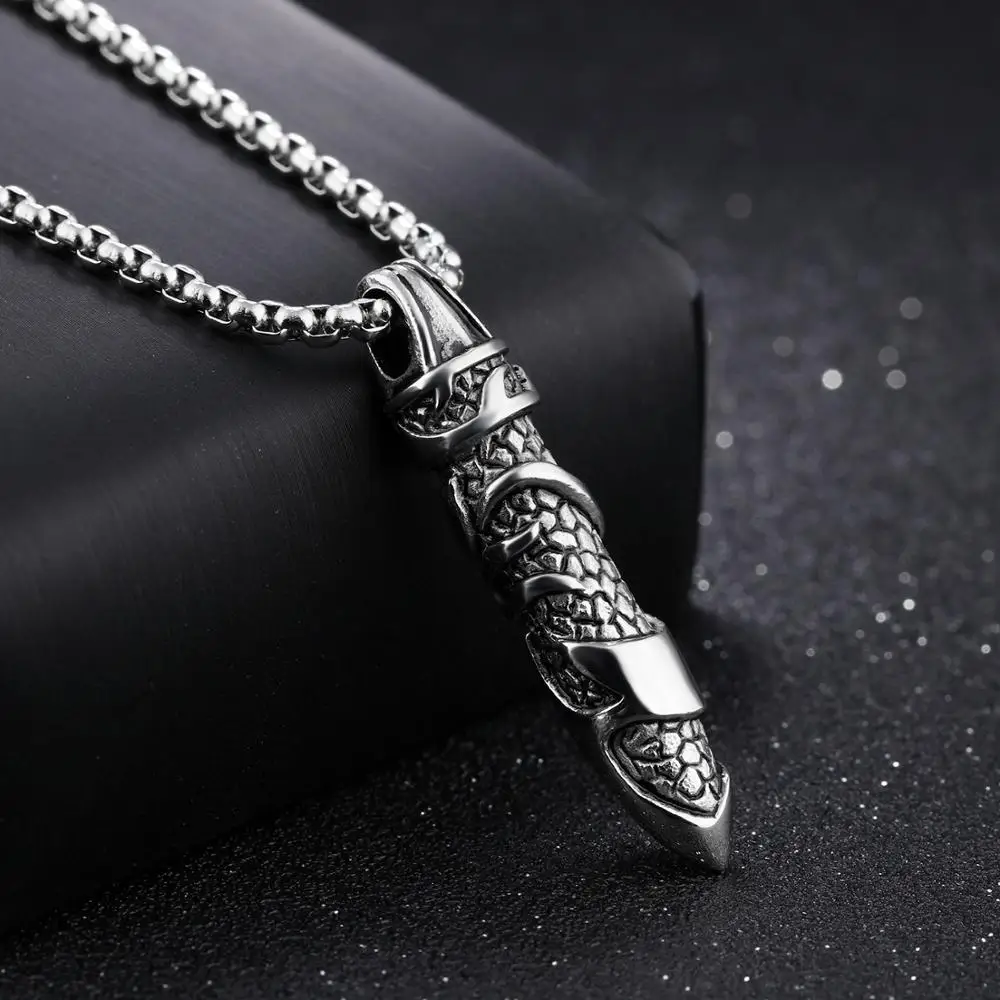 Wholesale Custom Men Stainless Steel Skull Penis Pendant Necklace
