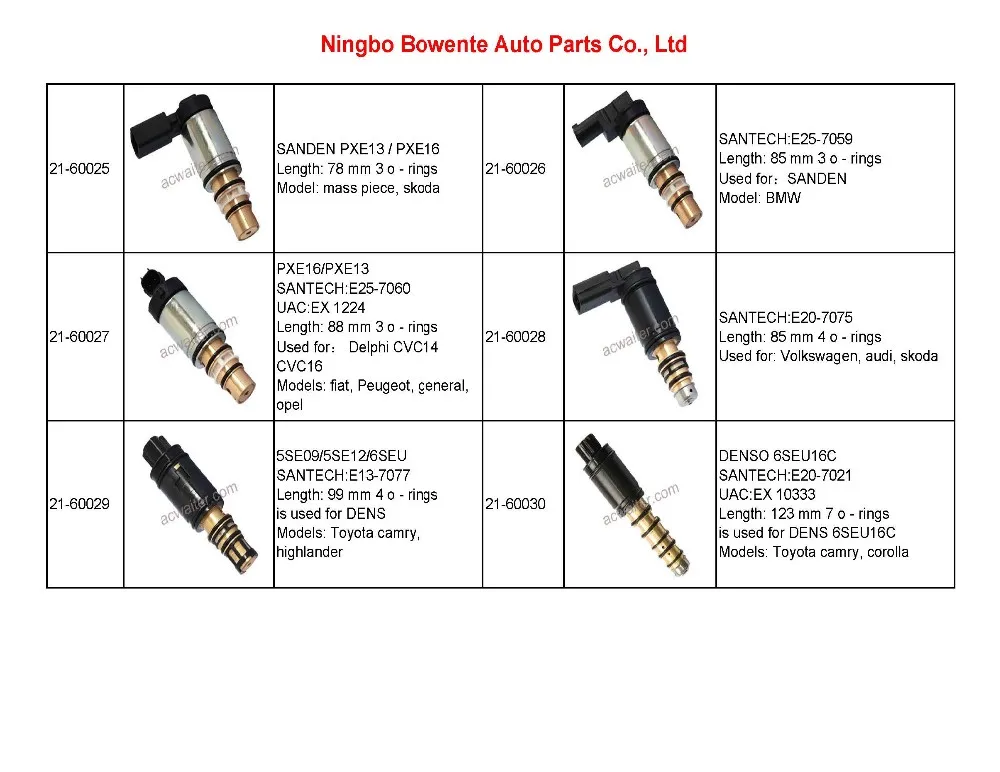 Car Ac Parts Compressor Control Solenoid Valve For Visteon Vs16 /vs18 ...