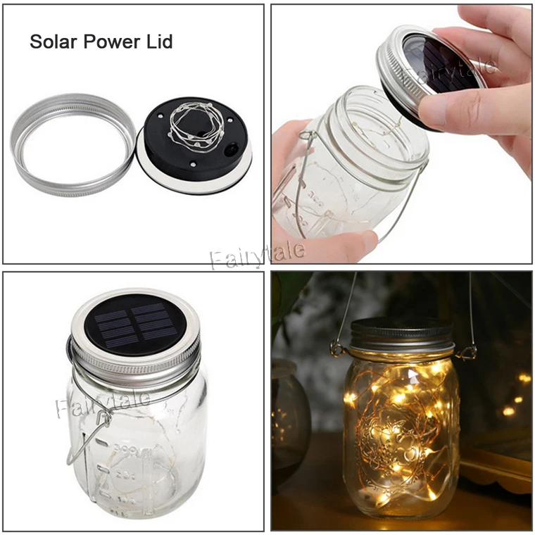 Embossed Solar Mason Jar Solar Glass Jar Led Solar Lights With Lid
