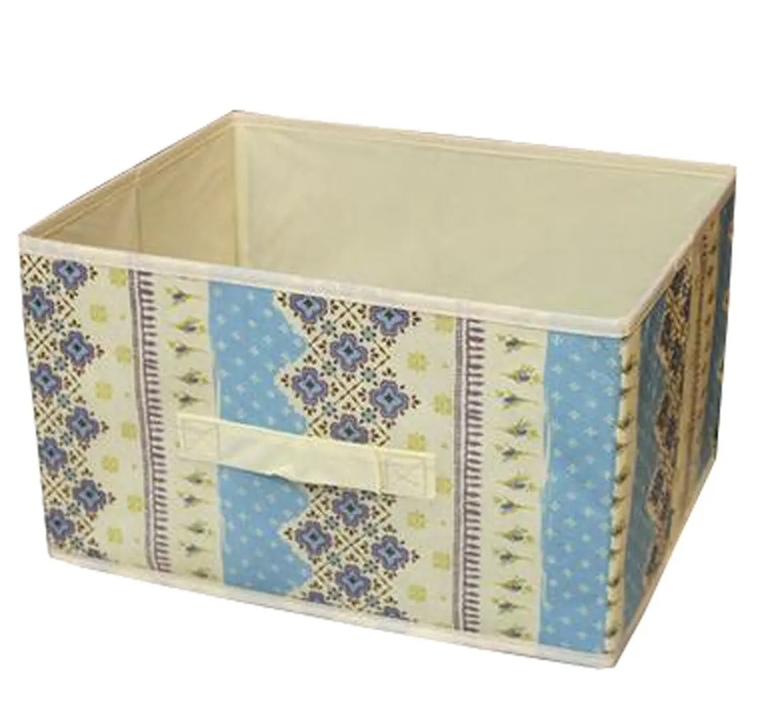 WEISHY Environment Odorless No Cover Storage Box Toys Underwear Storage Cabin (blue flowers)