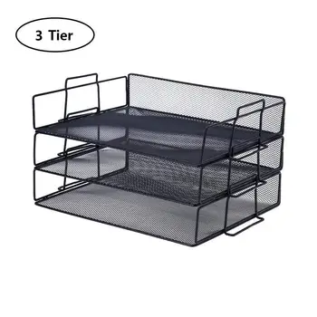 3 Tier Desktop Stackable Document Paper Letter File Trays Office 3 Tier Desktop Stackable Document Paper