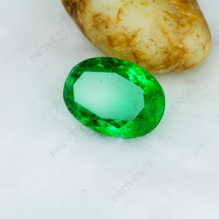 Hot Sale 11*14mm Oval Dark Emerald Color Natural Cracks Stone Synthetic