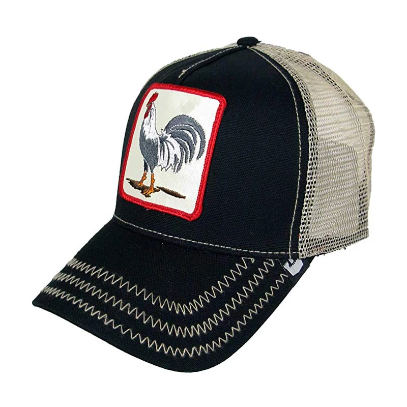 Design Your Own Short Brim Trucker Rooster Cock Hats With Embroidery ...