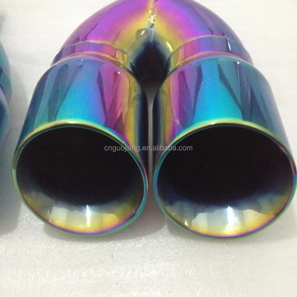 304 Stainless Auto Dual Exhaust Tip Colorful Painted Muffler Exhaust