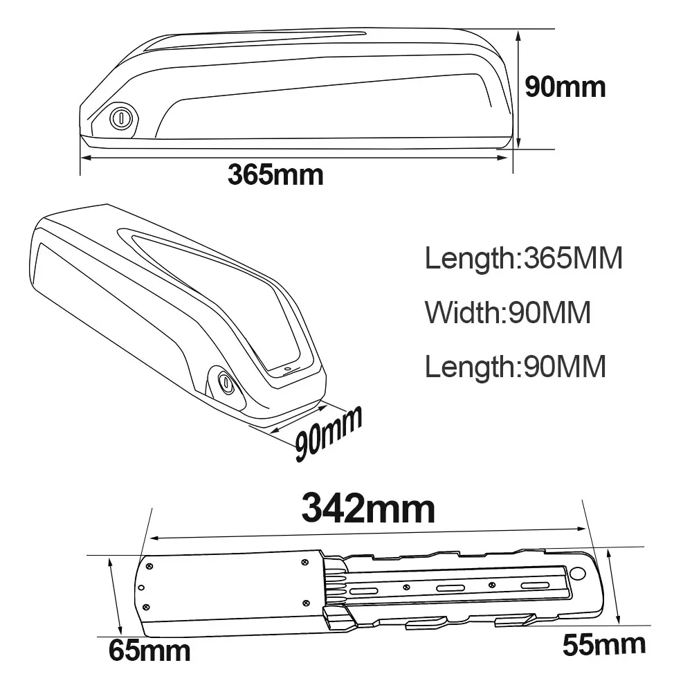 wholesale customized 52v 14ah super power hailong style lithium battery for electric bicycle