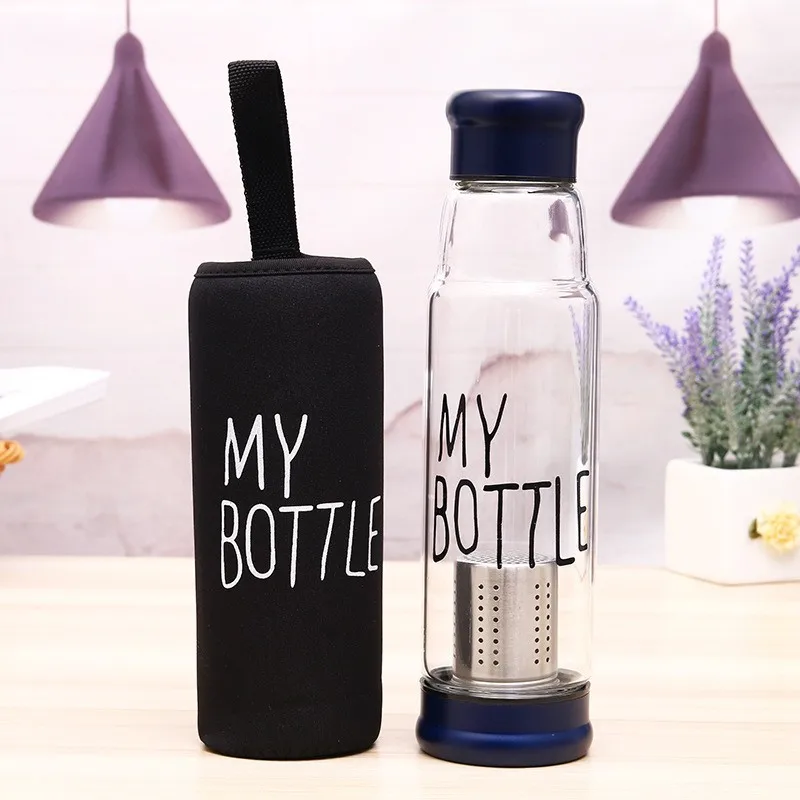 My Bottle Glass Water Bottle, Glass Drinking Bottle with Filter