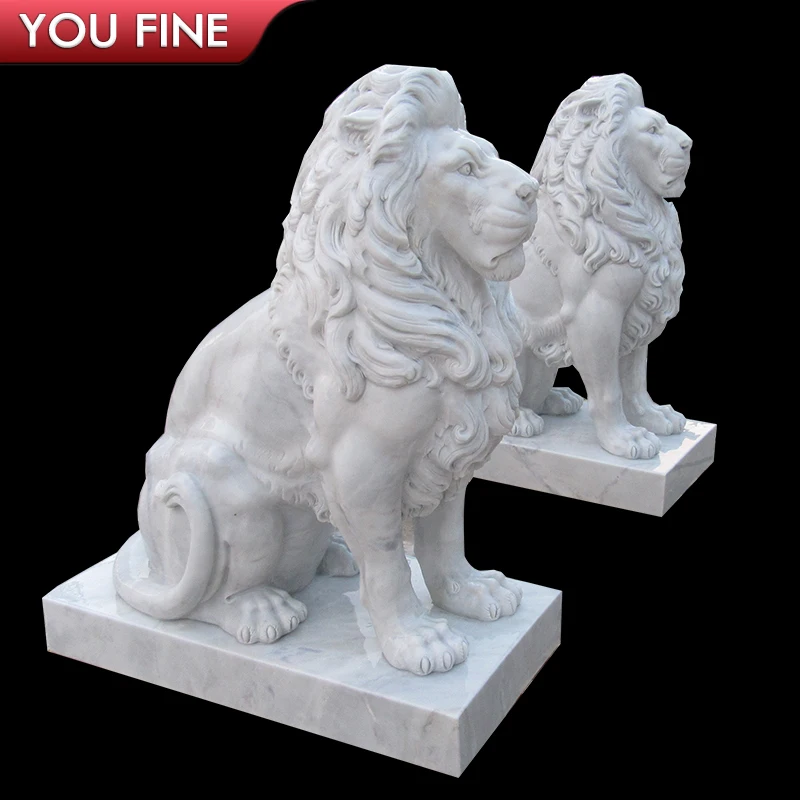Large White Marble Stone Lions Statues For Sale Buy Marble Lions