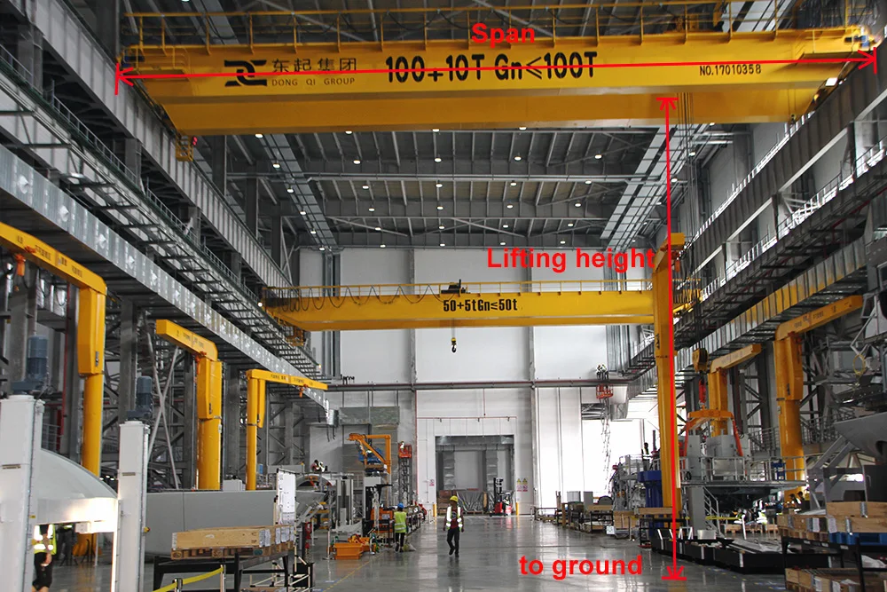 QDY YZ 300 120 60 250 100 400 500 150 50 ton heavy duty casting crane lifting machine price with hoist winch trolley