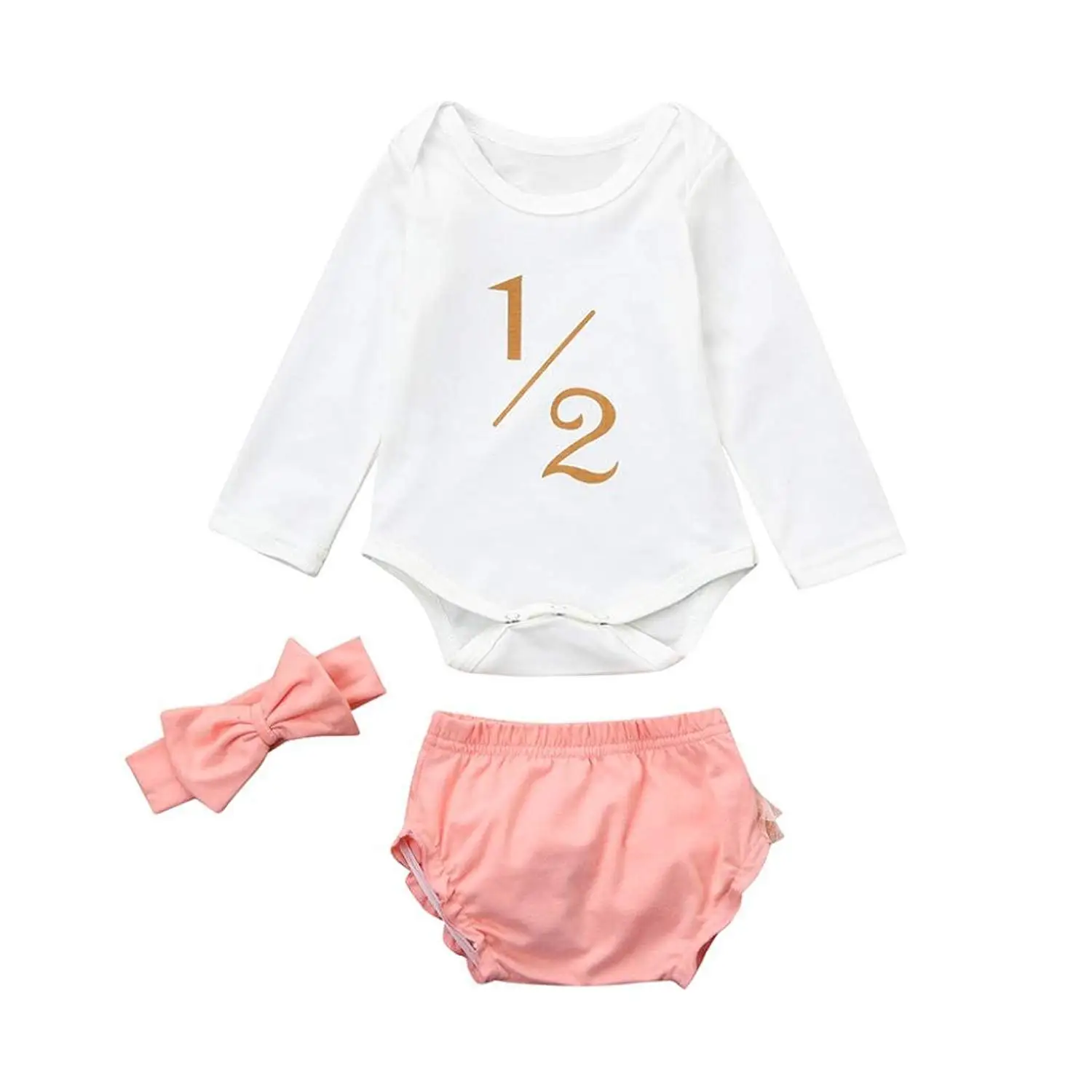 iumei Baby Newborn Girls Flower Print Long Sleeve Blouse Tops+Shorts 2PCS Clothes Sets