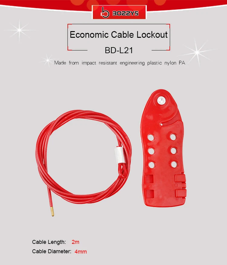 BOSHI Custom Product Nylon PA Multipurpose Red Cable Lockouts