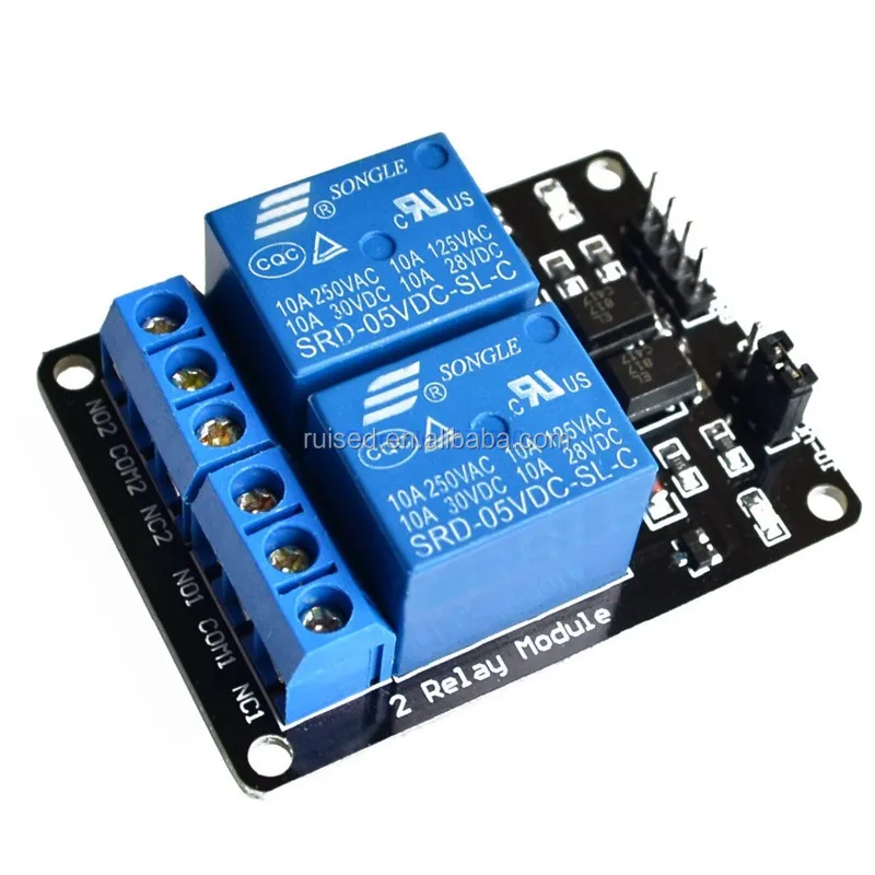 2 Channel Relay Module with Light Low Level Trigger Optical Coupling 5V ...