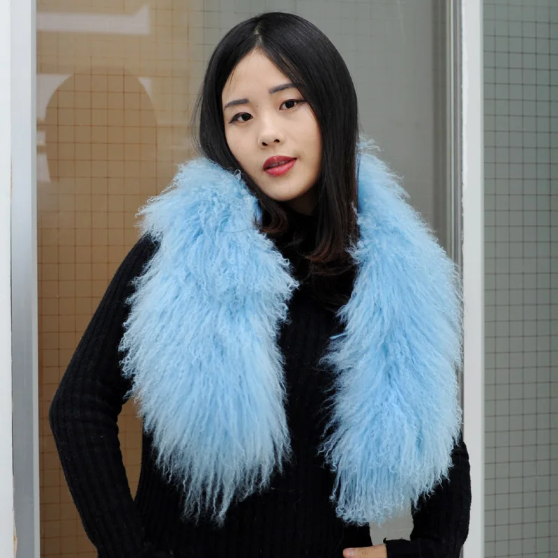 light blue fur shawl