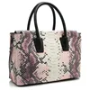 Genuine leather handbags with snake pattern lady leather satchel bag luxury women handbags with genuine leather