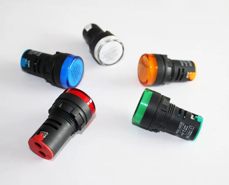 6v380v Dc Ac 24v Led 16mm Waterproof Illuminated Push Button Indicator