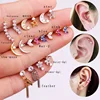 wholesale new fashion gold silver plated cz flower dangle daith piercing earring cartilage studs