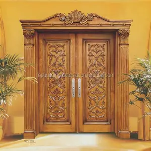 Carved Wooden Double Door Design Wholesale Door Design