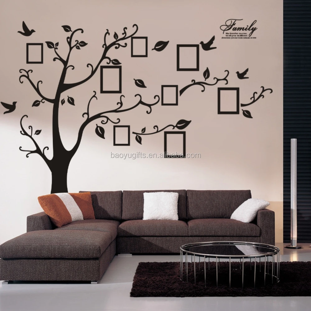 Mode decoratieve diy muur sticker foto's geheugen boom woonkamer ...