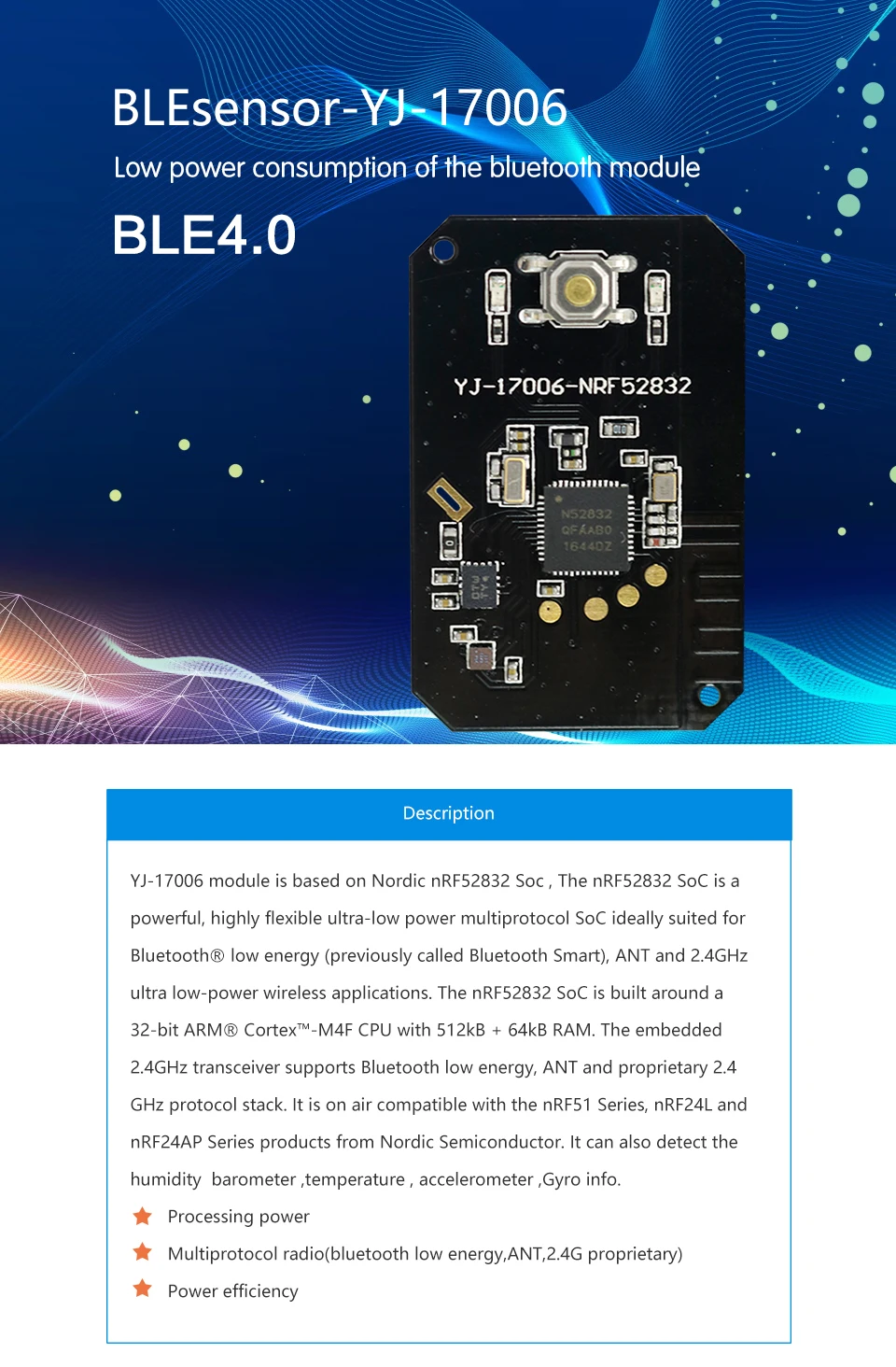 Nrf52832 Ble 4.0 & 5.0 Accelerometer
