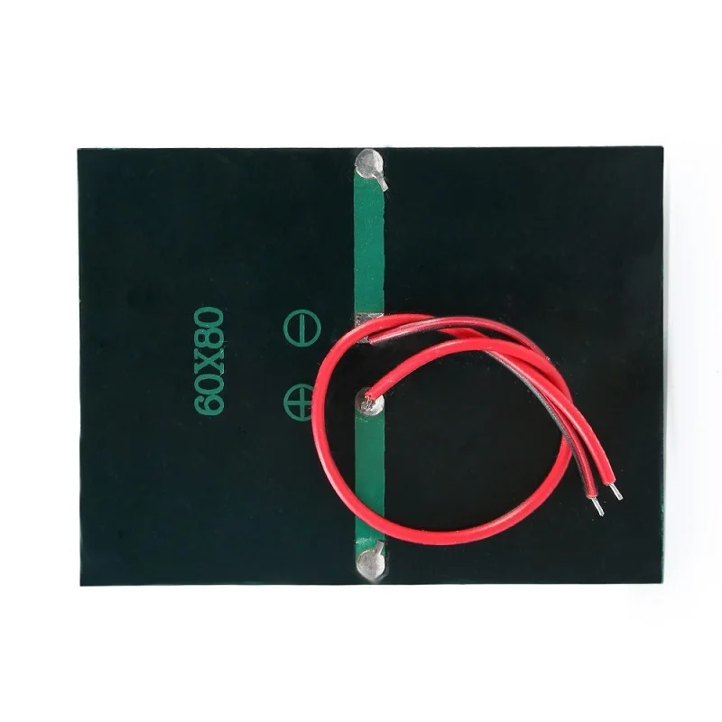 BUHESHUI 0.65W 1.5V 430Ma Mini Solar Cell Polycrystalline Solar Panel DIY Solar Charger System+15CM Cable 60*80MM Epoxy
